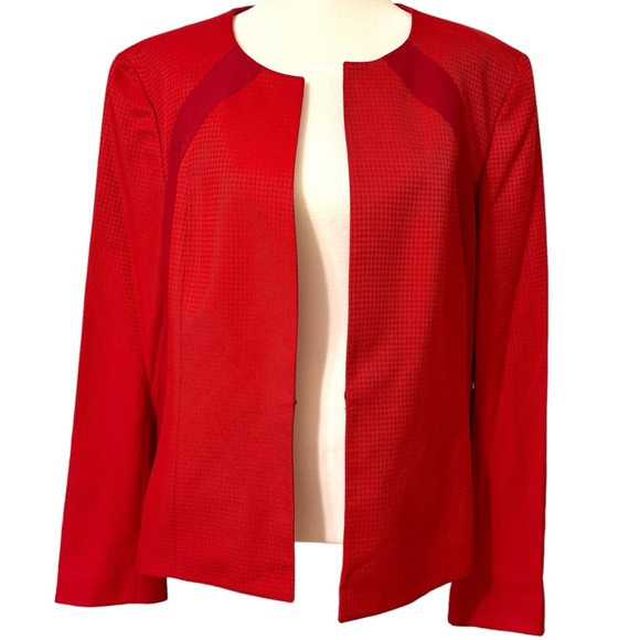 Le Suit Women's Red Jacket Blazer With Hook and Eye Closure Sz 16 NWT - Picture 5 of 15
